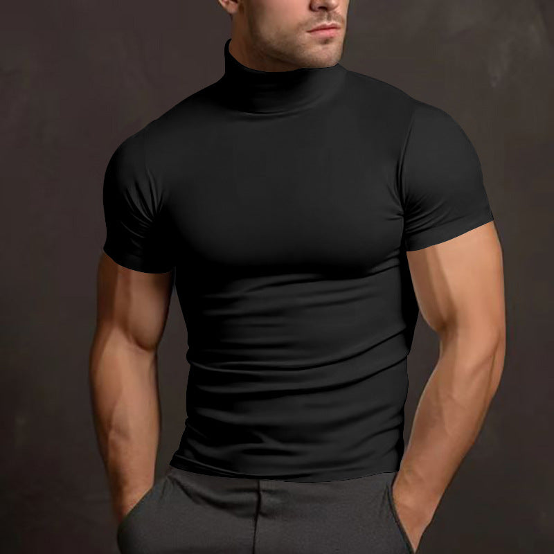 Herren Langarm-Turtleneck-Shirt aus atmungsaktivem Stretchmaterial