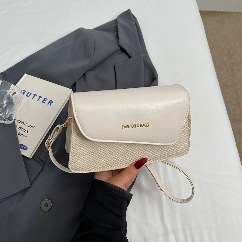 Damen Umhängetasche im stilvollen Kombi-Design mit hochwertigem Leder und gewebtem Stoff Nord Taschen