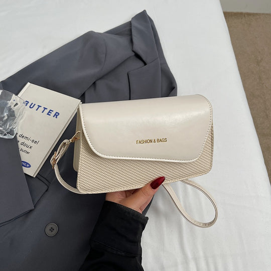 Damen Umhängetasche im stilvollen Kombi-Design mit hochwertigem Leder und gewebtem Stoff Nord Taschen
