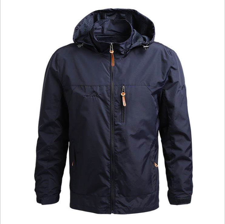 Herren Leichte wasserdichte Kapuzen-Outdoorjacke mit Brusttasche und verstellbaren Bündchen Nord Taschen