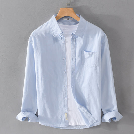 Herren Leichtes Baumwoll‑Leinen Overshirt mit Brusttasche und Relaxed‑Fit Nord Taschen