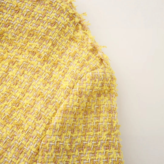 Damen Bouclé‑Tweed‑Cropped‑Jacke mit Fransen und Zierknöpfen Nord Taschen