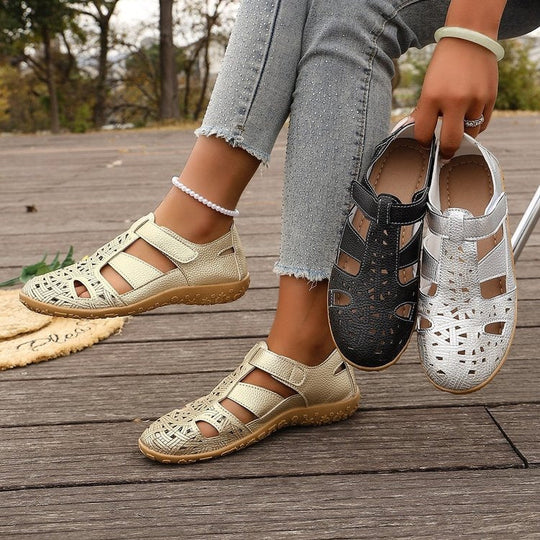 Damen Atmungsaktive Riemensandalen mit verstellbarem Klettverschluss