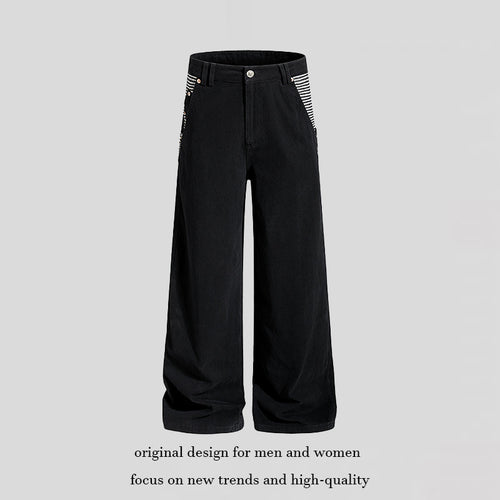 Damen Weite High‑Waist Culotte-Jeans im Palazzoschnitt mit kontrastierten Eingrifftaschen Nord Taschen