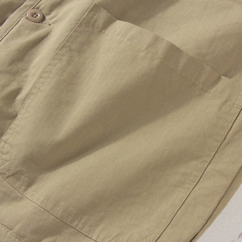 Herren Leichte gesteppte kragenlose Übergangsjacke mit Knopfleiste und aufgesetzten Taschen Nord Taschen