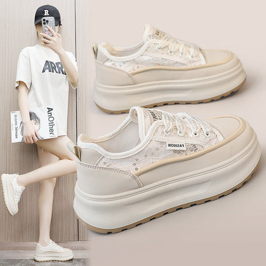 Damen modische Plateau Sneakers mit atmungsaktiver Mesh-Oberfläche und komfortabler Dämpfung Nord Taschen