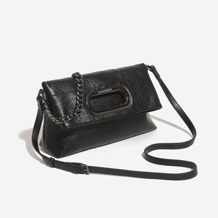 Damen Umhängetasche aus weichem Leder mit dekorativem Kettenriemen Nord Taschen