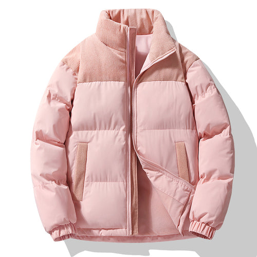 Damen Steppjacke mit Cord-Einsätzen, wattierter Thermofüllung und Stehkragen Nord Taschen