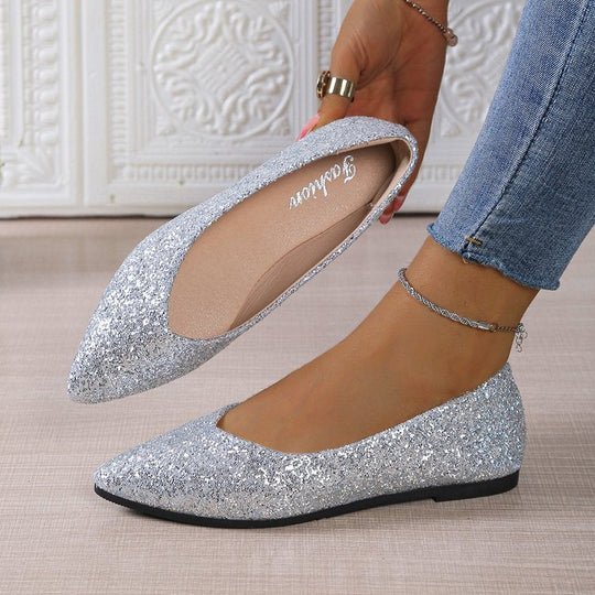 Damen Ballerinas mit funkelndem Glitzerdesign und elegantem spitzem Schnitt Nord Taschen