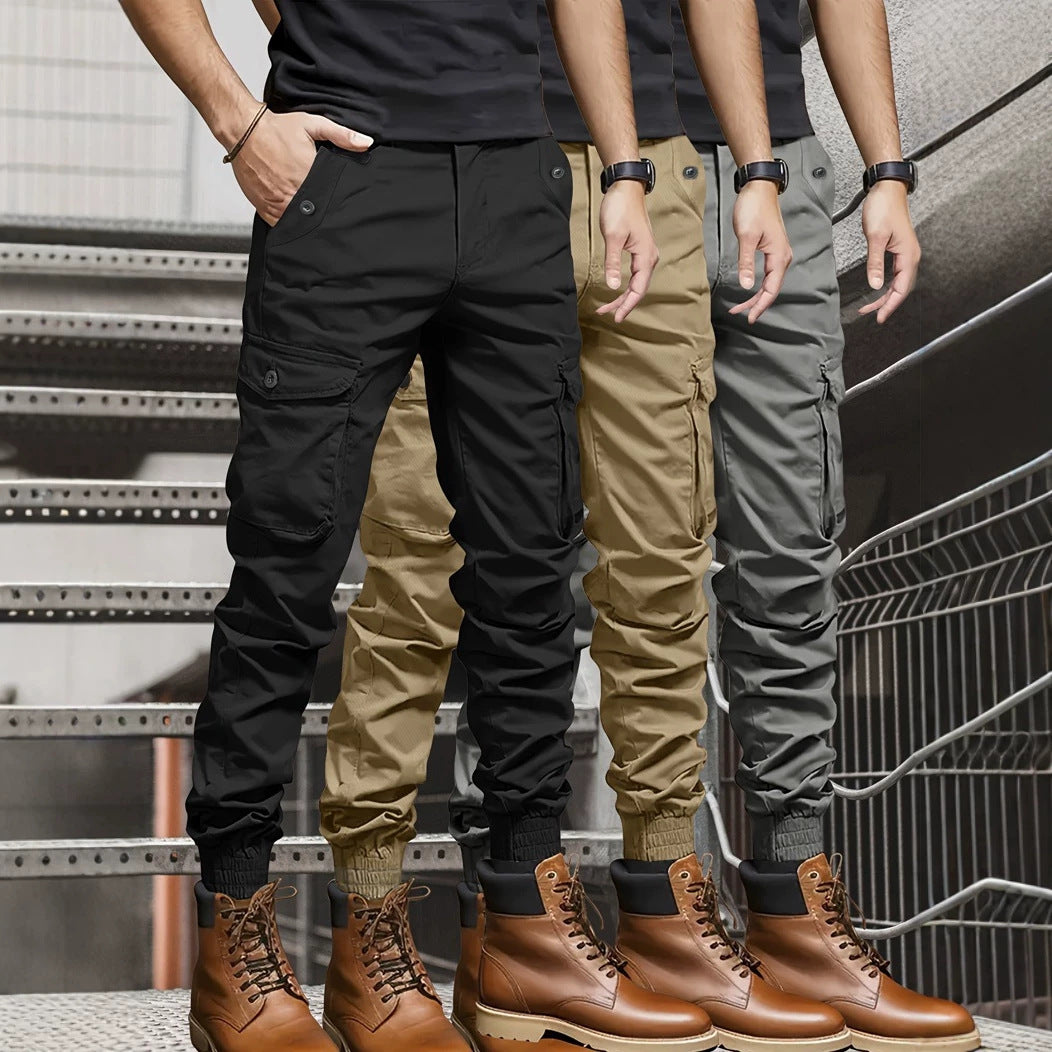 Herren Cargo-Joggerhose mit elastischem Bund, Tunnelzug und Multifunktionstaschen Nord Taschen