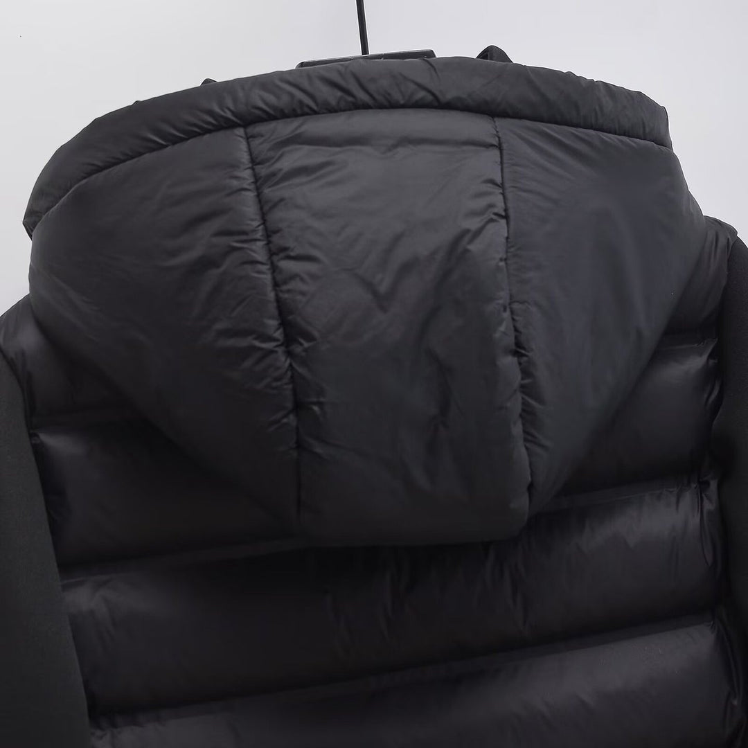 Damen Gekürzte gesteppte Hybrid‑Wattierte Jacke mit Kapuze Nord Taschen