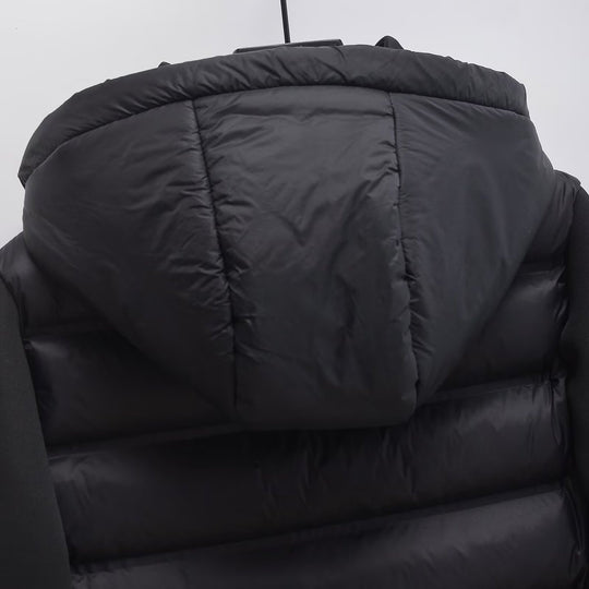 Damen Gekürzte gesteppte Hybrid‑Wattierte Jacke mit Kapuze Nord Taschen