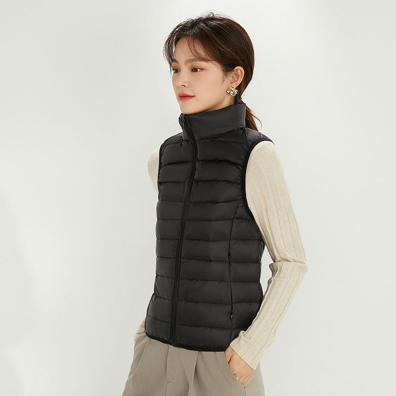 Damen Ultraleichte gesteppte Stehkragen‑Weste mit taillierter Business‑Silhouette Nord Taschen