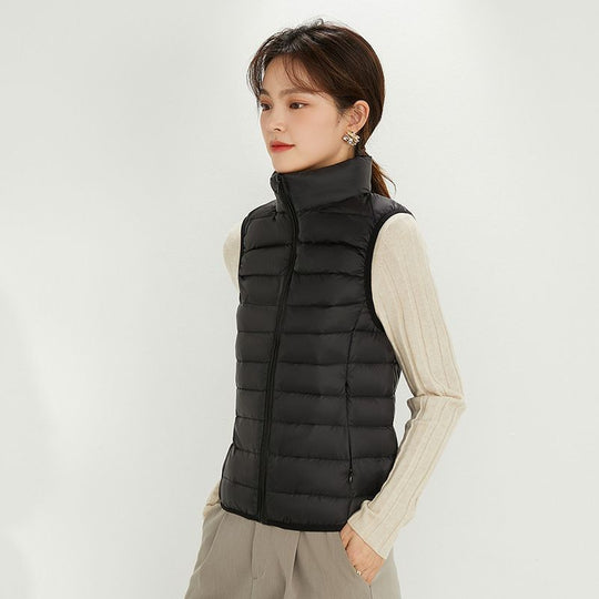Damen Ultraleichte gesteppte Stehkragen‑Weste mit taillierter Business‑Silhouette Nord Taschen