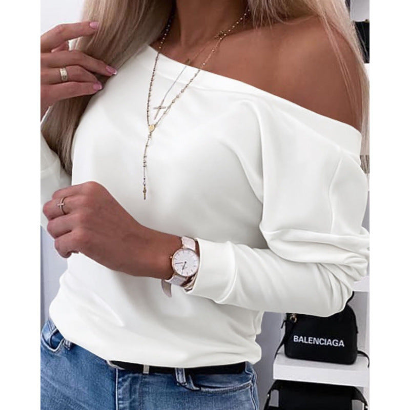 Damen Off-Shoulder Freizeit Pullover Top