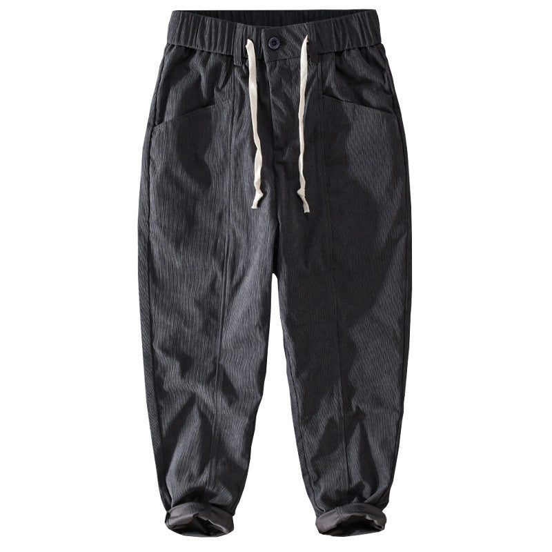 Herren Relaxte Cordhose mit elastischem Kordelbund, Kordelzug und konischem Bein Nord Taschen