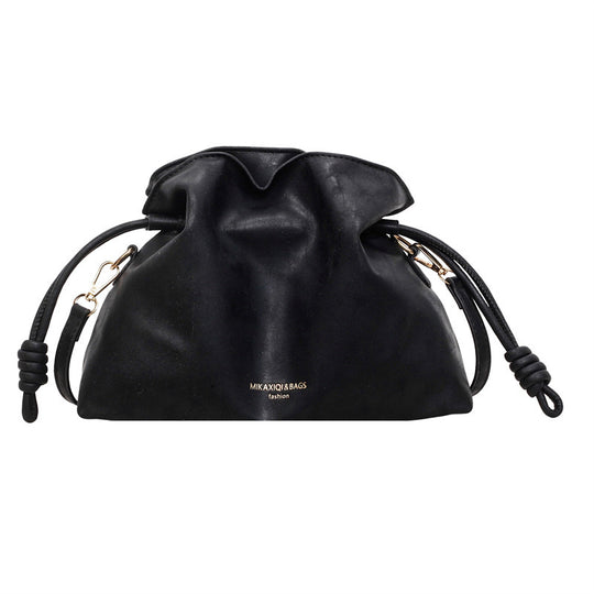 Damen Hobo-Tasche aus hochwertigem Kunstleder mit dekorativem Kordelzug Nord Taschen