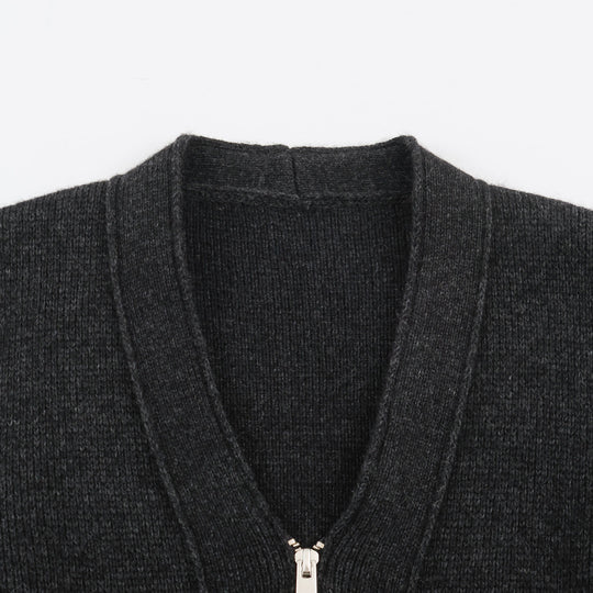 Damen Strickjacke mit Reißverschluss und Peplum-Schnitt Nord Taschen