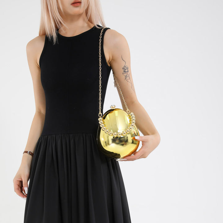 Damen Clutch im Eier-Design mit Perlenakzent Nord Taschen