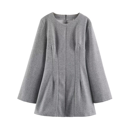 Damen Kurzmantel mit taillierter Glocken‑Silhouette und Wiener Nähten Nord Taschen