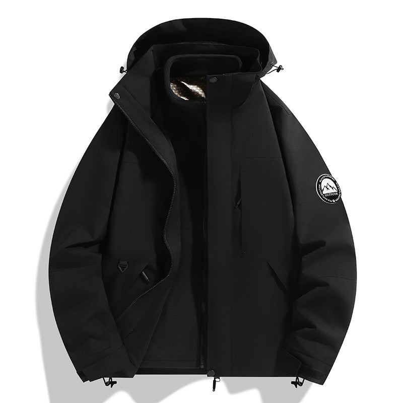 Damen zweilagige Softshell-Outdoorjacke mit herausnehmbarer Fleece-Innenjacke und Kapuze Nord Taschen