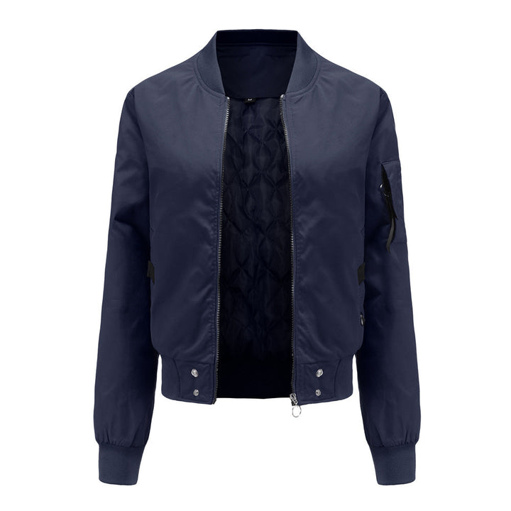 Damen modische Bomberjacke mit praktischen Taschen und seitlichen Einsätzen