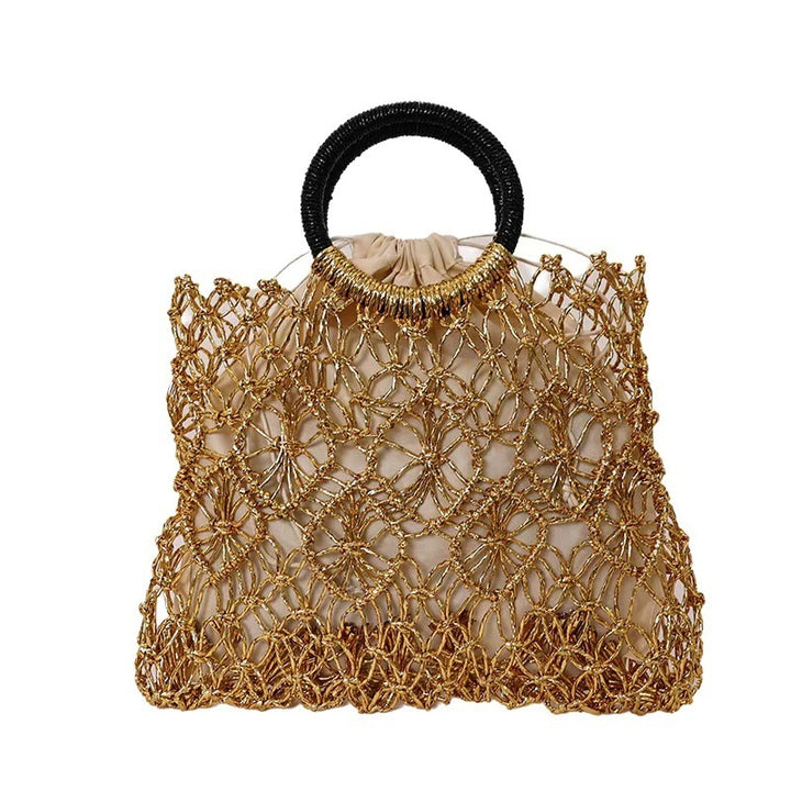 Damen gehäkelte Designer-Handtasche mit einzigartigem Ringhenkel Nord Taschen