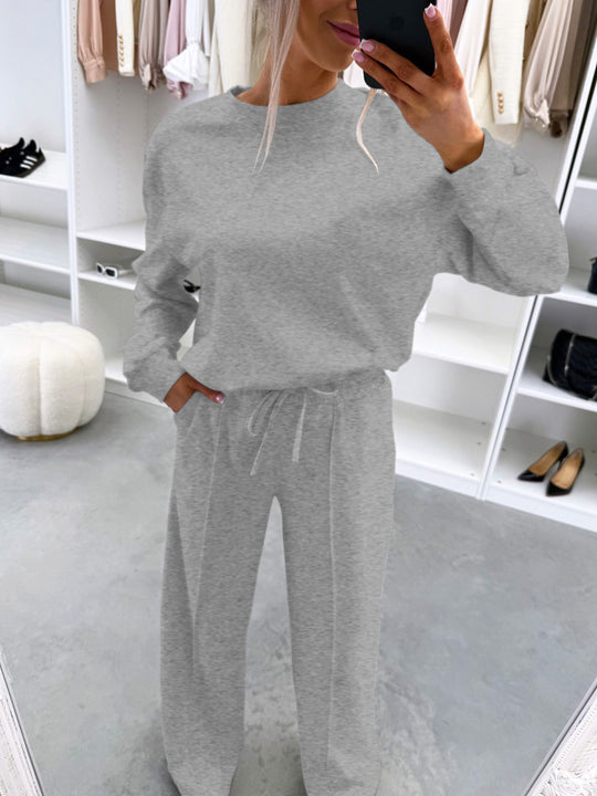 Damen Casual-Loungewear-Set mit Oversize-Batwing-Pullover und weitem Jersey-Hosenbein Nord Taschen