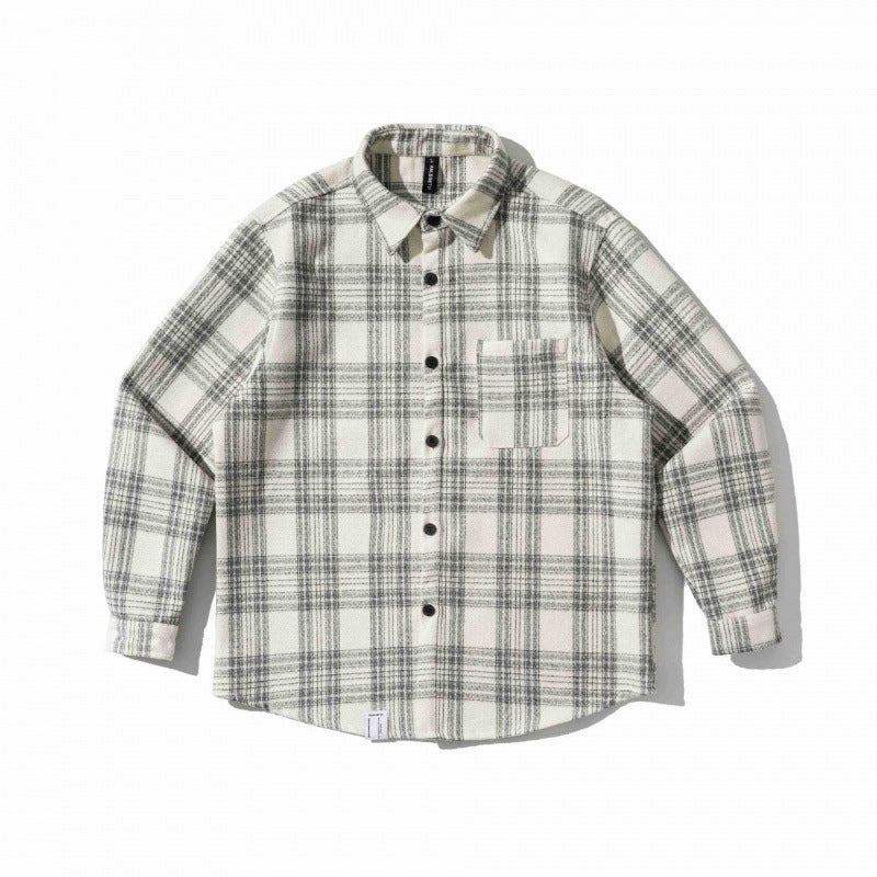 Unisex Kastenförmiges kariertes Flanell-Overshirt mit weicher Angrauung und Brusttasche Nord Taschen