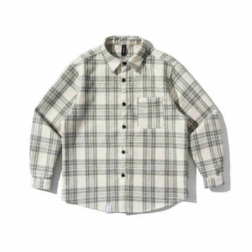 Unisex Kastenförmiges kariertes Flanell-Overshirt mit weicher Angrauung und Brusttasche Nord Taschen