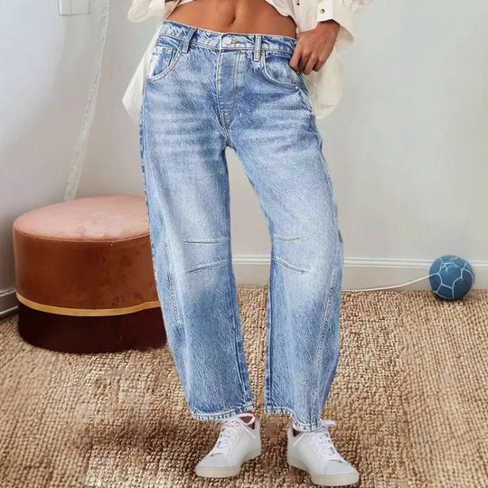 Damen Weite Jeans im lässigen Vintage-Stil mit hochwertigen Details - Arvani