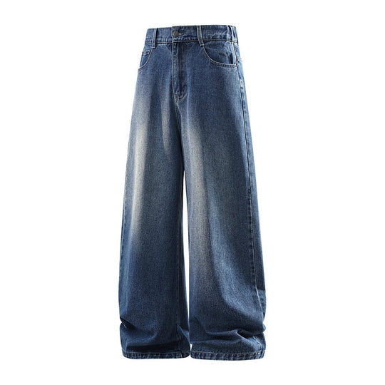 Damen Weite Jeanshose mit hohem Bund, elastischem Taillenbund und Baggy‑Silhouette Nord Taschen