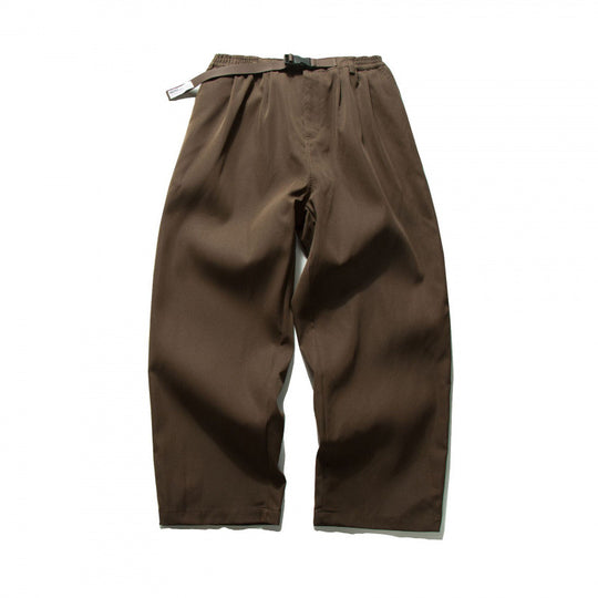Herren Weitgeschnittene Relaxed-Hose mit elastischem Bund, Bundfalten und integriertem Webgürtel Nord Taschen