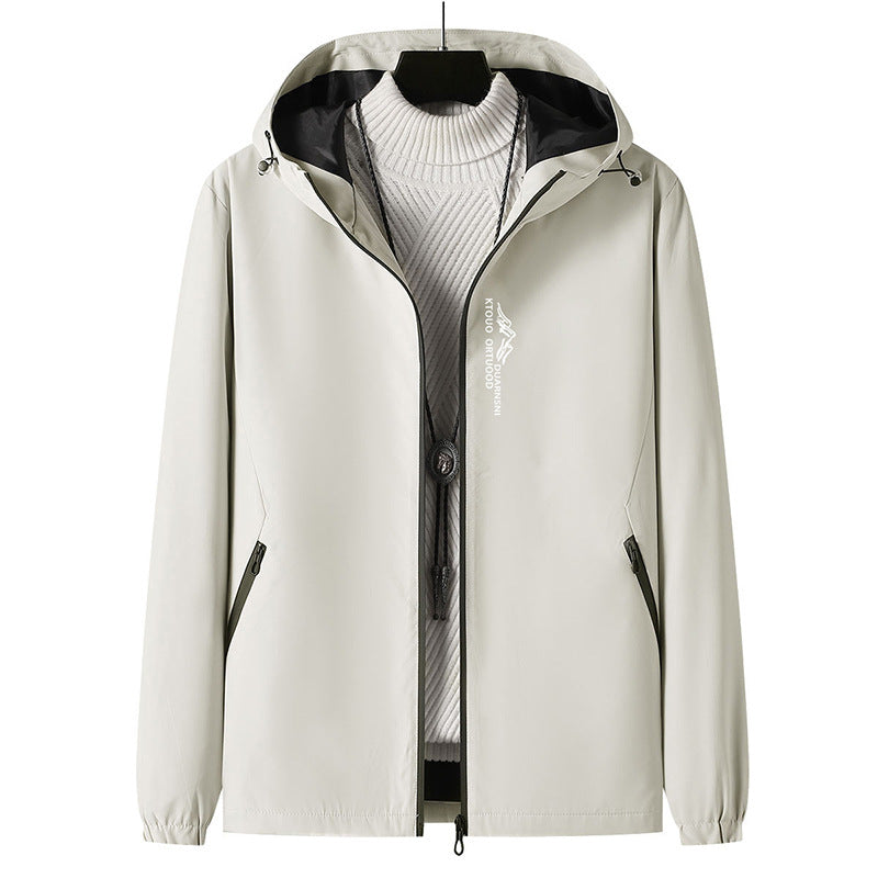 Herren Leichte Outdoor-Jacke mit verstellbarem Kapuzenkragen Nord Taschen