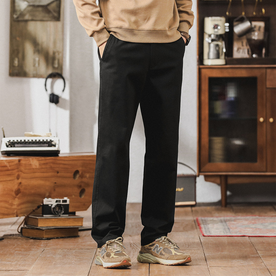 Herren Konisch zulaufende Baumwoll-Chinohose mit elastischem Bund und klassischen Eingrifftaschen Nord Taschen