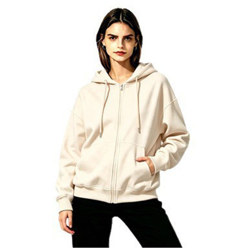 Damen Weicher Kapuzenpullover mit durchgehendem Reißverschluss Nord Taschen