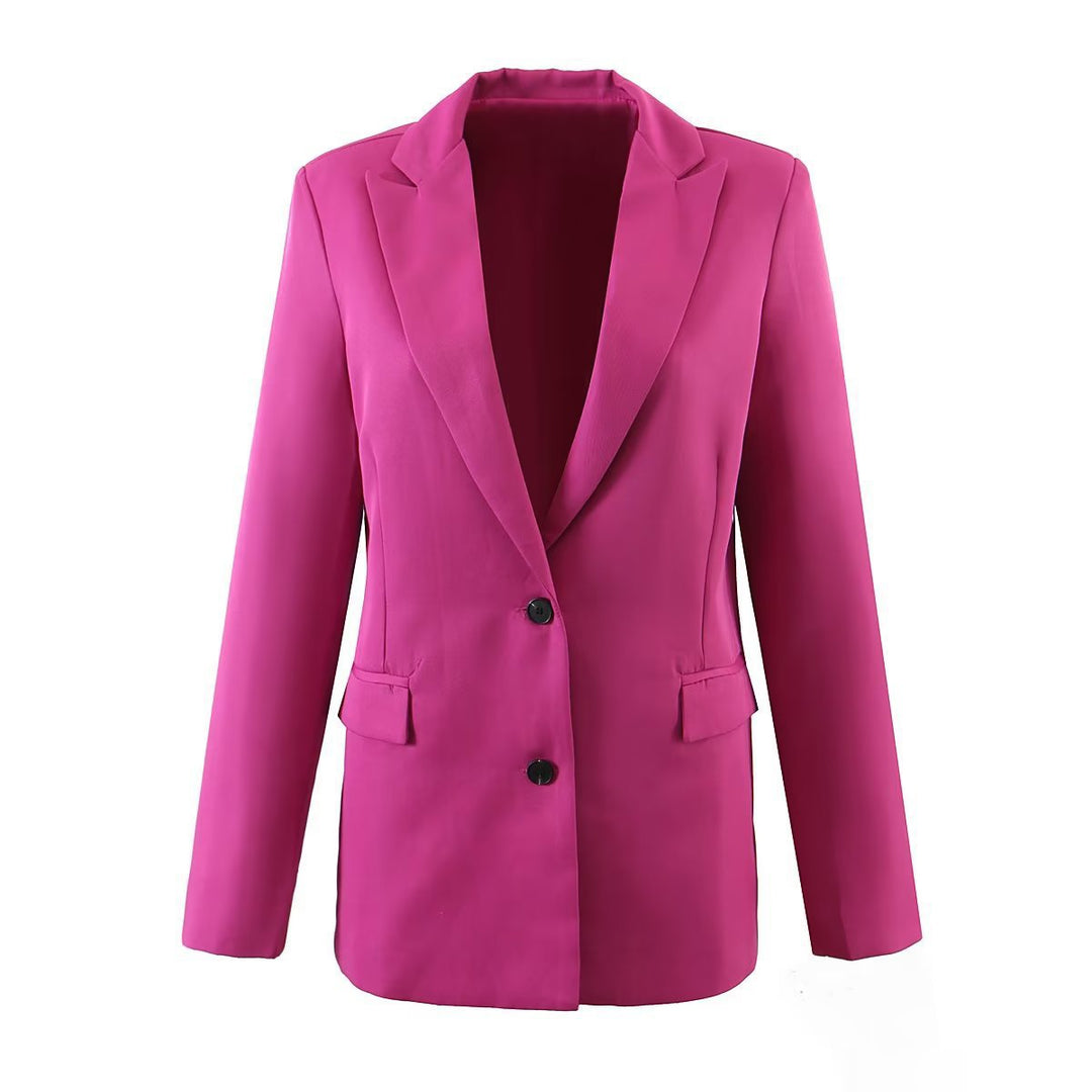 Damen Longline-Oversize-Blazer mit Schalkragen und Pattentaschen Nord Taschen