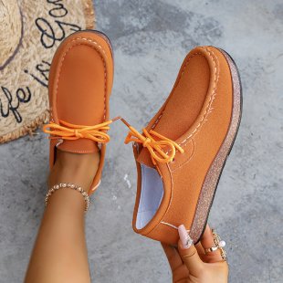 Damen Mokassins mit elastischen Schnürdetails und rutschfester Sohle