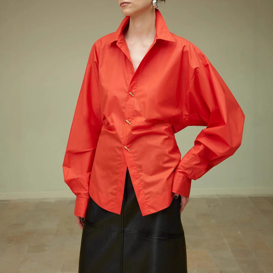 Damen Oversized Bluse mit ausgefallenem Schnitt Nord Taschen