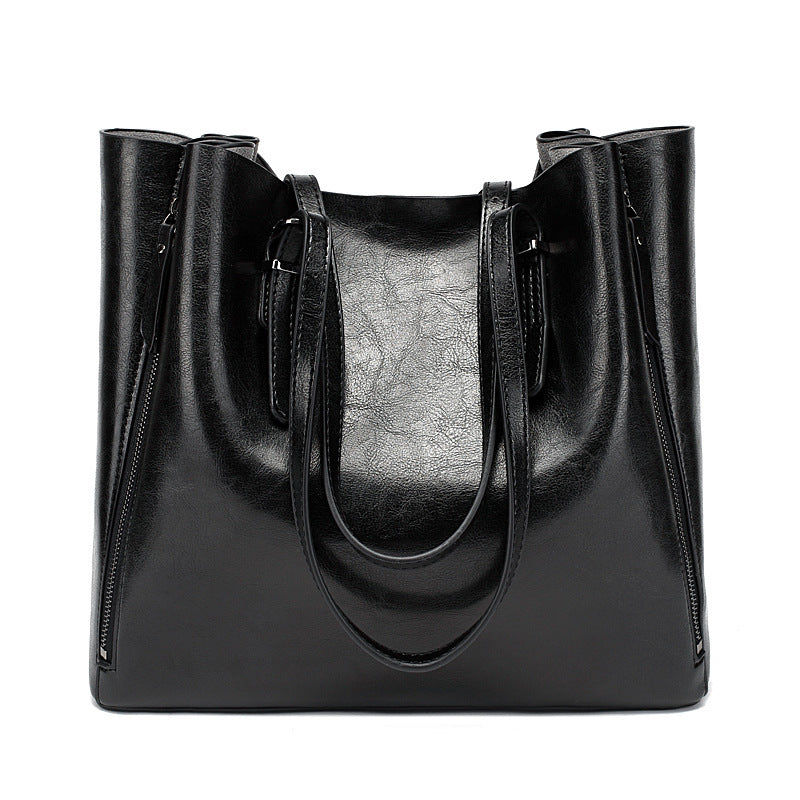 Damen Shopper-Tasche mit stilvollen Seitentaschen und praktischem Reißverschluss Nord Taschen