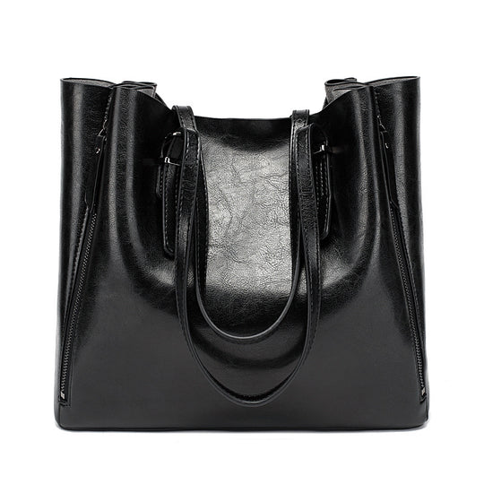Damen Shopper-Tasche mit stilvollen Seitentaschen und praktischem Reißverschluss Nord Taschen