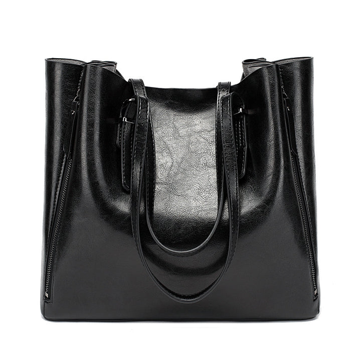 Damen Shopper-Tasche mit stilvollen Seitentaschen und praktischem Reißverschluss Nord Taschen