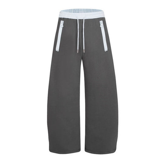 Damen Weite Lounge-Hose mit hohem Komfortbund, Kordelzug und Reißverschlusstaschen Nord Taschen