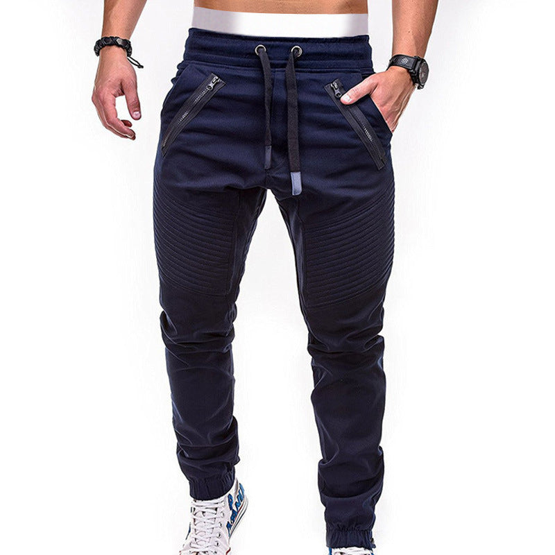 Herren modische Jogginghose mit elastischem Bund und seitlichen Reißverschlusstaschen