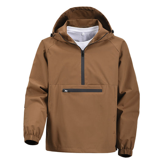Herren Praktische Windjacke mit Kapuze und Reißverschlusstaschen Nord Taschen