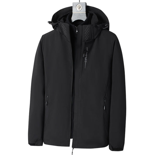 Herren Softshell Outdoorjacke mit wasserdichter Membran, abnehmbarer Kapuze und verdecktem Reißverschluss Nord Taschen