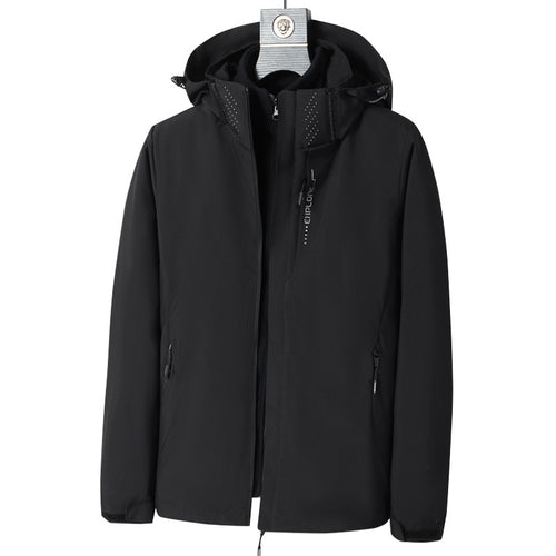 Herren Softshell Outdoorjacke mit wasserdichter Membran, abnehmbarer Kapuze und verdecktem Reißverschluss Nord Taschen