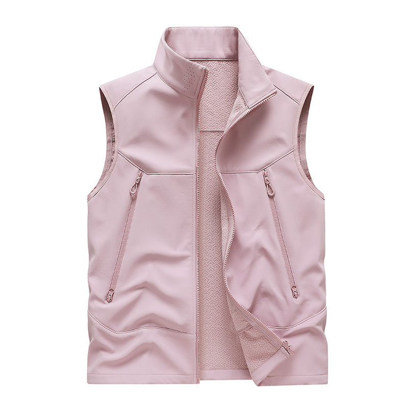 Herren Wasserabweisende Softshell-Weste mit Stehkragen, Reißverschlusstaschen & Atmungsaktivem Futter Nord Taschen
