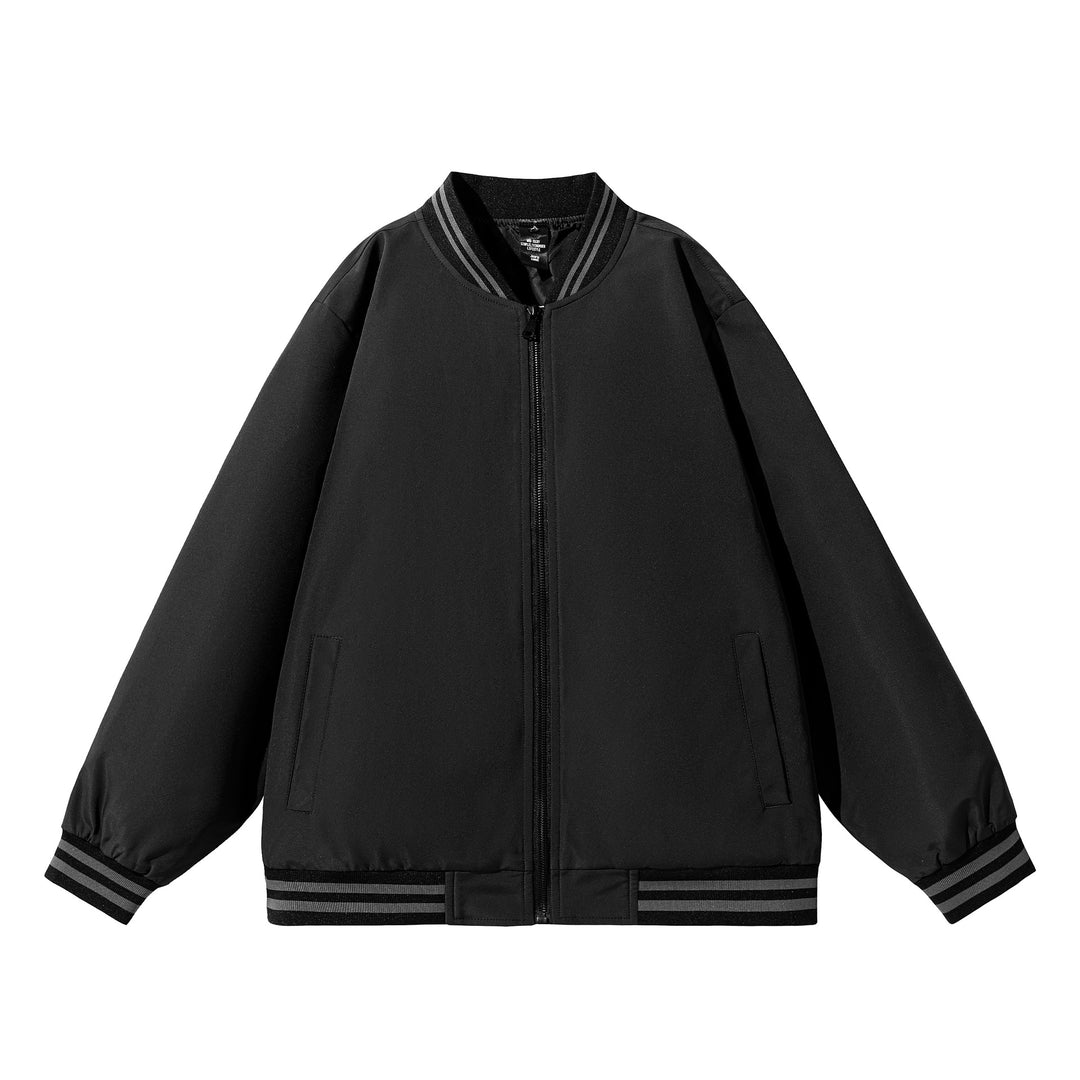 Herren Weite Oversize-Bomberjacke im Utility-Look mit gestreiften Rippbündchen und durchgehendem Reißverschluss Nord Taschen