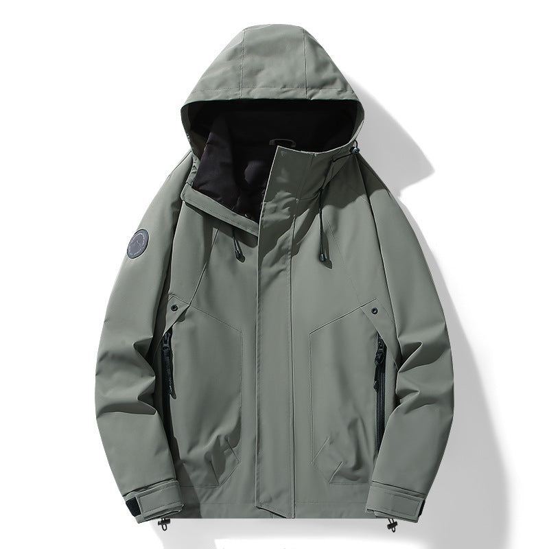 Herren Multifunktionale Softshell-Parka mit verstellbarer Kapuze, wind- und wasserabweisender Membran Nord Taschen